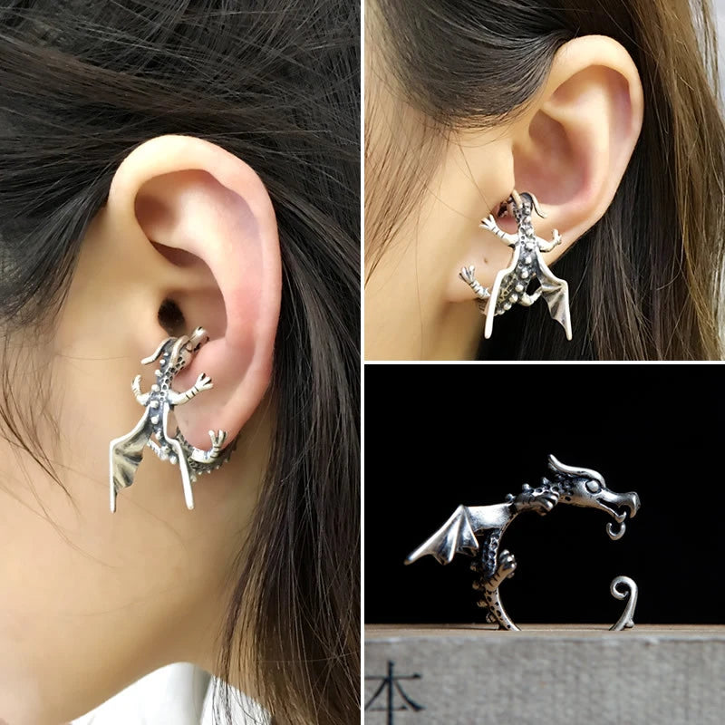 Dragonborn Whisper: Silver Ear Cuff