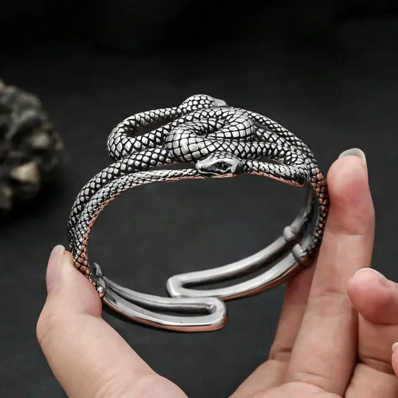 Serpentine Embrace: Twin Cobra Bracelet