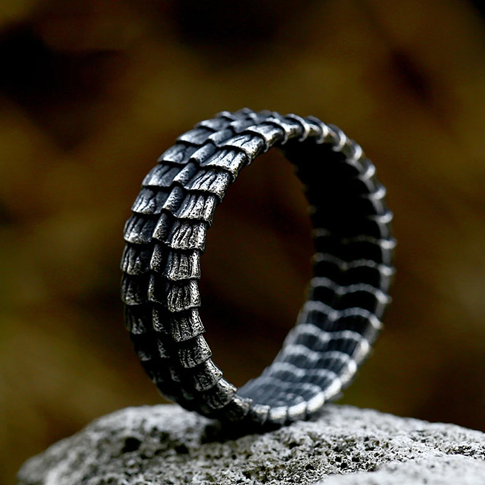 Stainless Steel Dragon Scale Ring For Women and Men