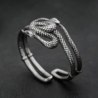 Serpentine Embrace: Twin Cobra Bracelet