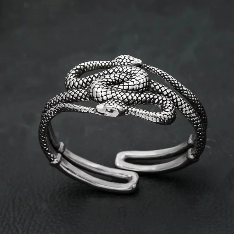 Serpentine Embrace: Twin Cobra Bracelet